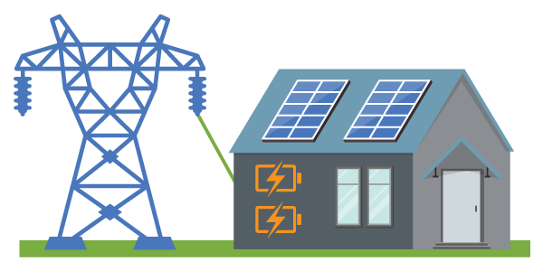 Graphic of home battery storage