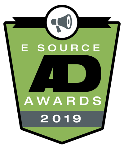 Graphic of of the 2019 E Source Utility Ad Awards Contest logo