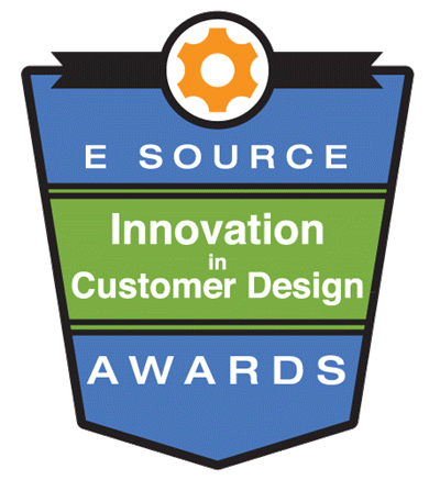 Graphic of of the E Source Innovation in Customer Design Awards logo